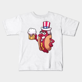 Uncle Sam Hotdog Kids T-Shirt